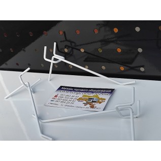 Гачок в перфорацію L-100. d-3mm. крок 30мм. (білий)